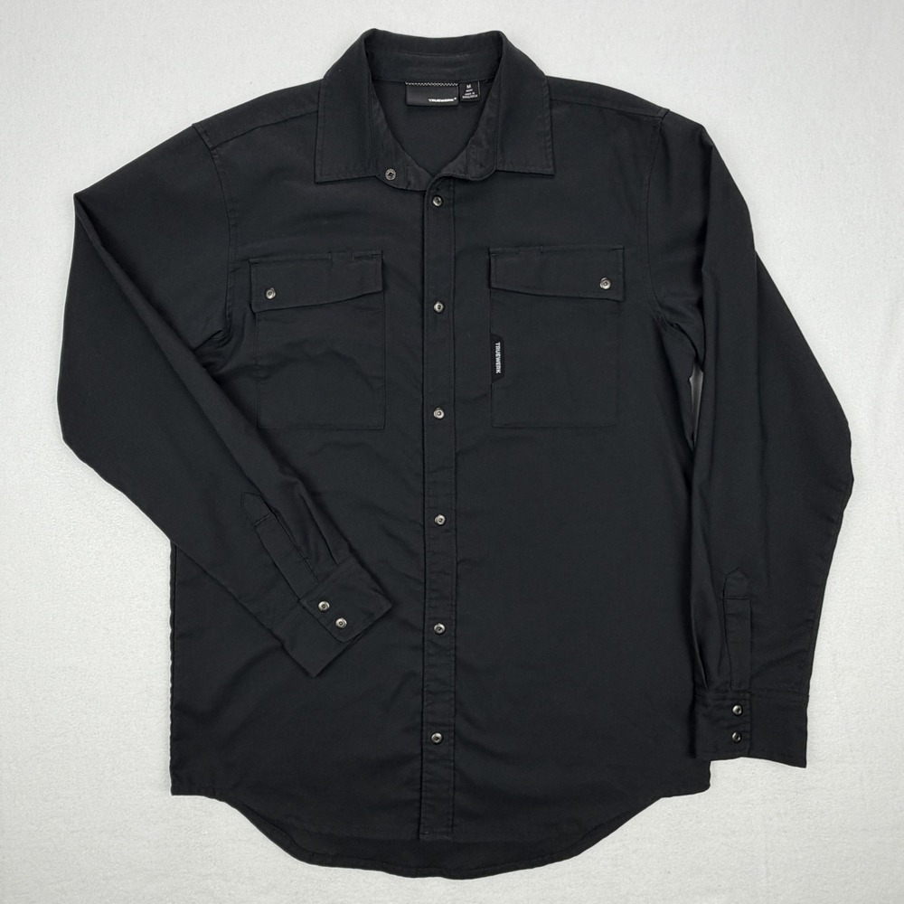 Truewerk Technical/Work Shirt Mens Medium Black Long Sleeve Snap Workwear